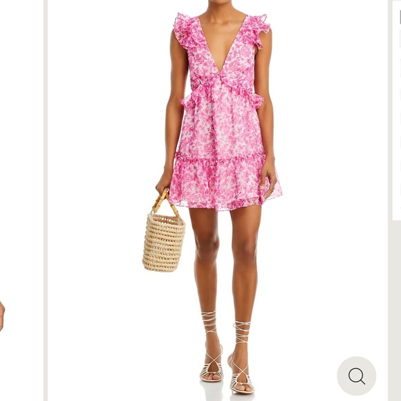 Aqua Dresses & Skirts - AQUA FLORAL RUFFLE TRIM MINI DRESS
Size XSmall